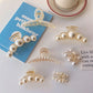 Women Elegant Big Pearls Hair Clip Acrylic Hair Claw Clips Big Size