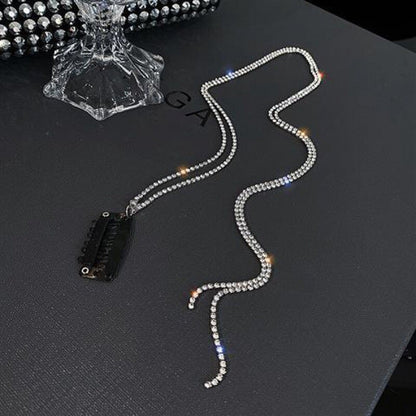 Flashing Diamond Chain Tassel Hairpin Braided Hair Headdress