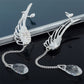 New Silver Plated Angel Wing Stylist Crystal Earrings Drop Dangle Ear Stud For Women
