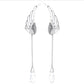New Silver Plated Angel Wing Stylist Crystal Earrings Drop Dangle Ear Stud For Women