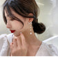 Women Trendy Long Butterfly Clip Earrings  Hook Pearl Ear Clips Without Pierced Ears Chain Earrings