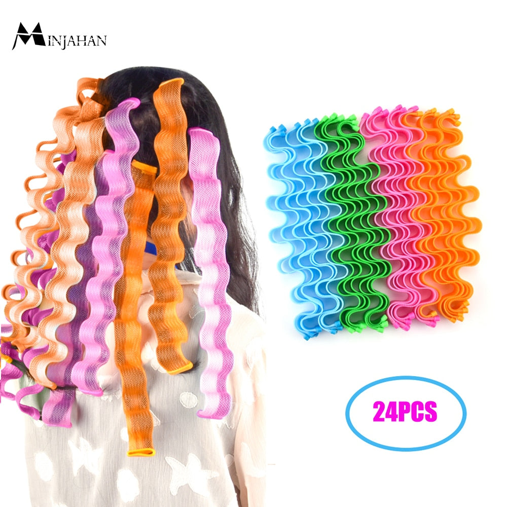 24PCS DIY Magic Hair Curler 25/30/45/50/55CM Portable Hairstyle Roller Sticks