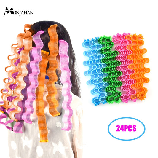 24PCS DIY Magic Hair Curler 25/30/45/50/55CM Portable Hairstyle Roller Sticks