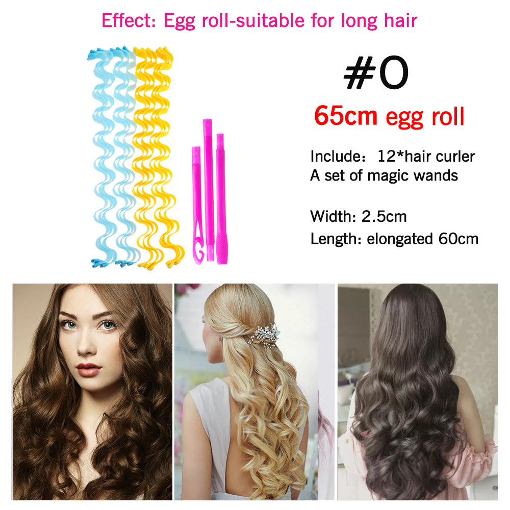 12PCS Magic Hair Curlers 25 30 45 50 65CM DIY Durable Portable Hairstyle Rollers Sticks