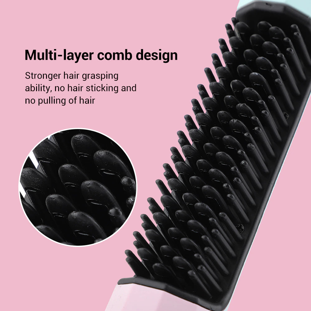 USB 2 In 1 Professional Hot Comb Straightener for Wigs Hair Curler Straightener Comb christmas gift