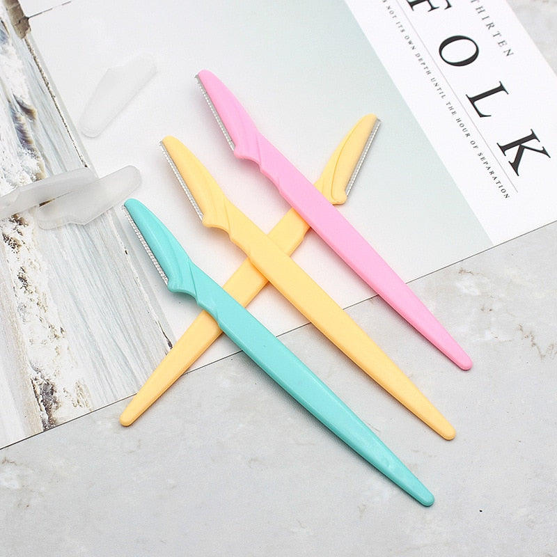 10 Pcs Eyebrow Razor Eyebrow Trimmer Hair Remover Set Women Face Razor Eyebrow Trimmers Blades Shaving Tool