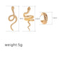3PC Brass Snake Earing Clips Without Piercing Punk Non Pierced Clip Earrings for Women Men