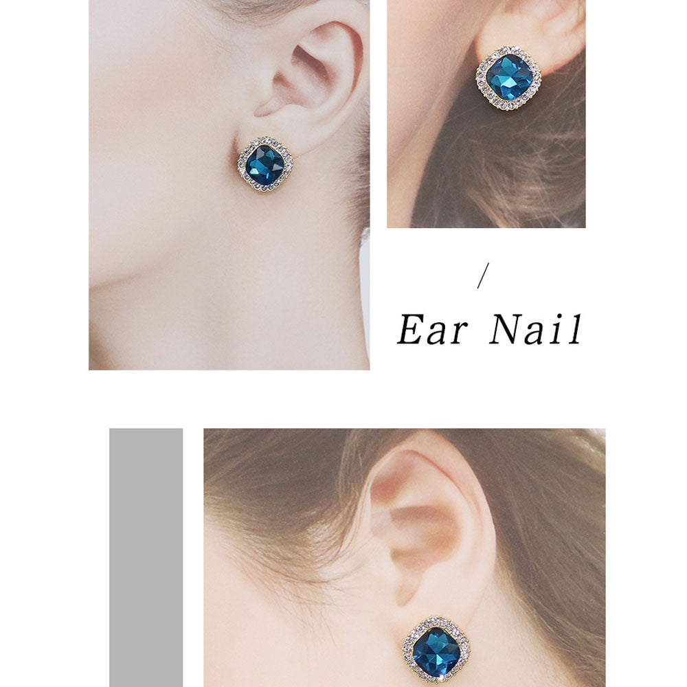 1 Pair Lady Fashion Exquisite Crytal Ear Stud Elegant Sweet Earrings Jewerly Accessories