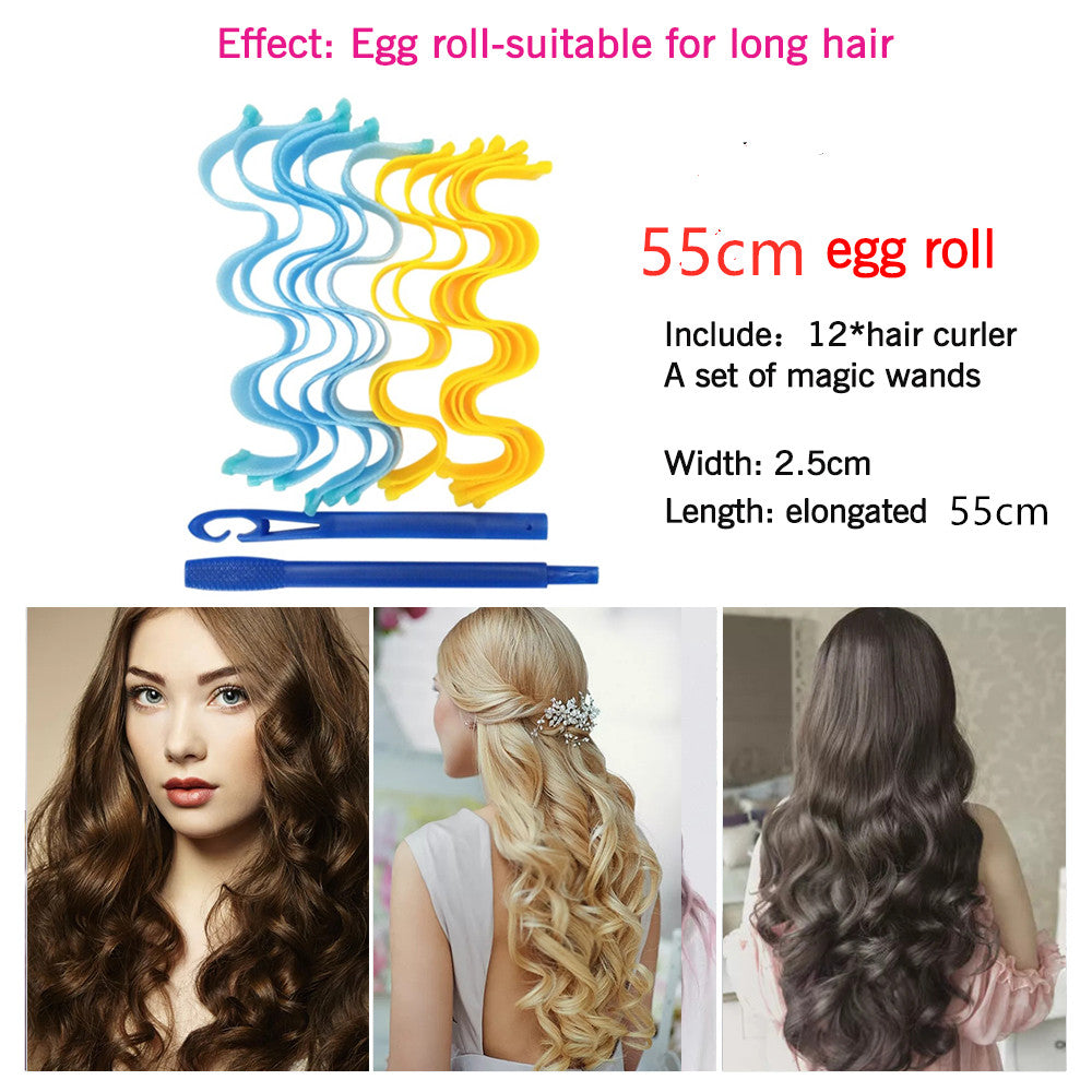 12PCS Magic Hair Curlers 25 30 45 50 65CM DIY Durable Portable Hairstyle Rollers Sticks