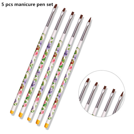 5 Pcs/set Manicure Brush Pen Set Painting Nails Pen Brush Manicure Tool