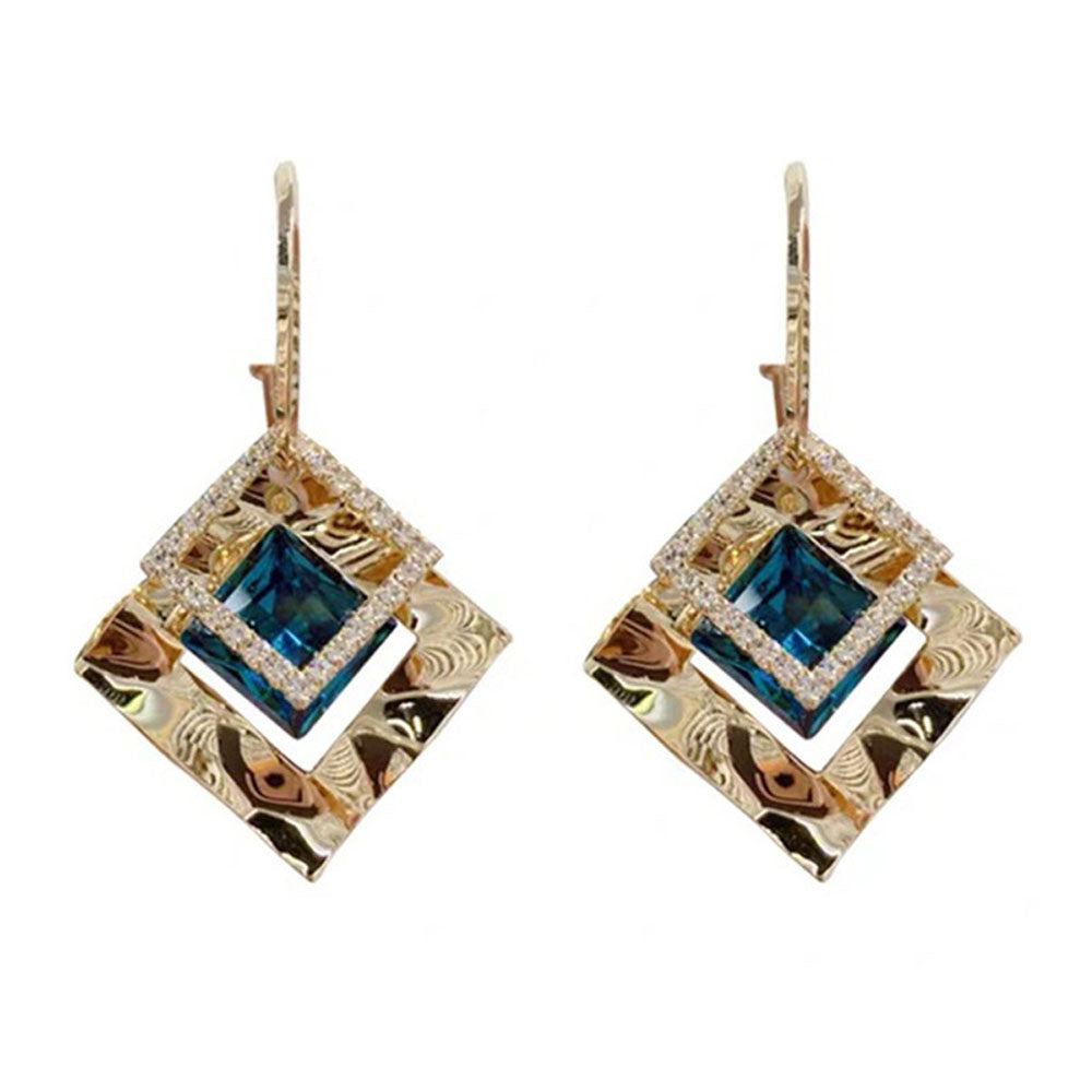 1 Pair Fashion Women Geometric Earrings Elegant Crystal Earrings Jewelry Accessories