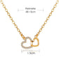 1 Pcs Women Fashion Heart Shaped Necklace Exquisite Crystal Pendant Gold Clavicle Chain