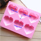 Silicone Cake Mold 6 Cavity Diamond Love Heart Shape Baking Mold christmas