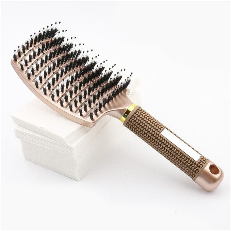 Bristles Massage Hair Comb Professional Straight and Curly Hair-styling Hair Brush