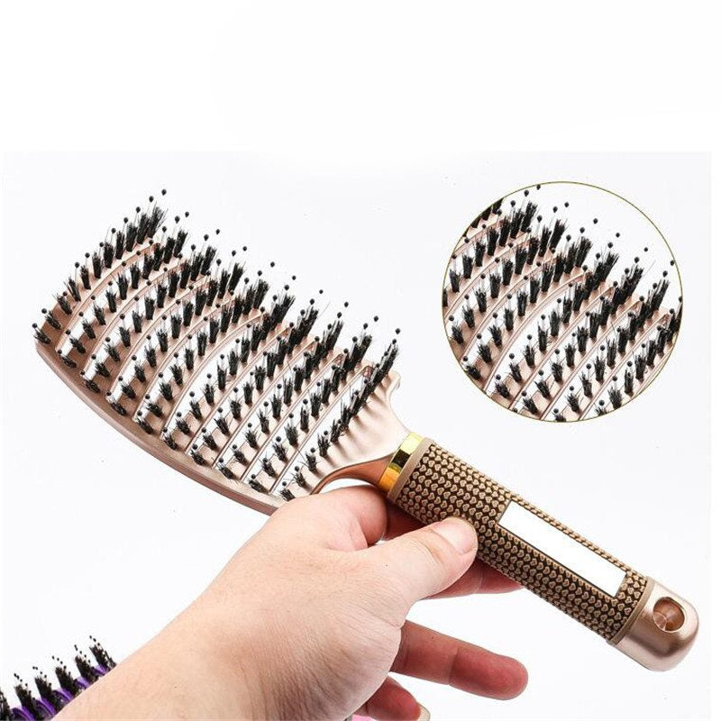 Bristles Massage Hair Comb Professional Straight and Curly Hair-styling Hair Brush