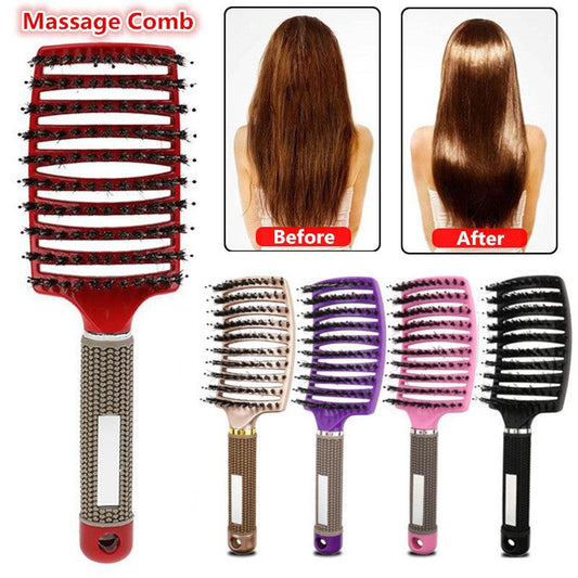 Bristles Massage Hair Comb Professional Straight and Curly Hair-styling Hair Brush