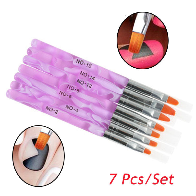 7 Pcs/set Nail Art Brush Pen Nail Polish Painting Brushes Phototherapy Pen Set Nail Art Accessories