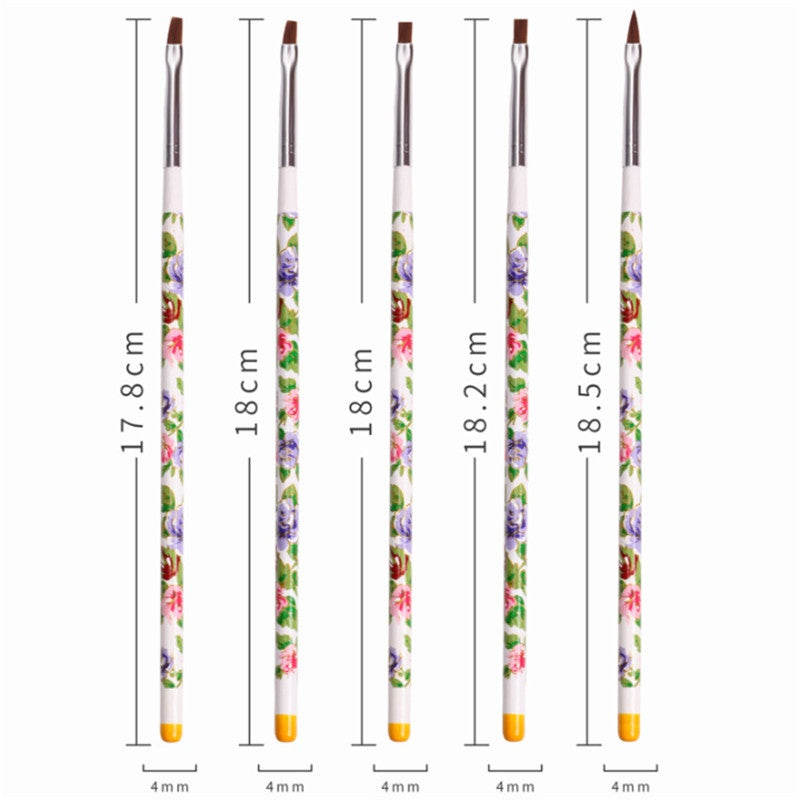 5 Pcs/set Manicure Brush Pen Set Painting Nails Pen Brush Manicure Tool