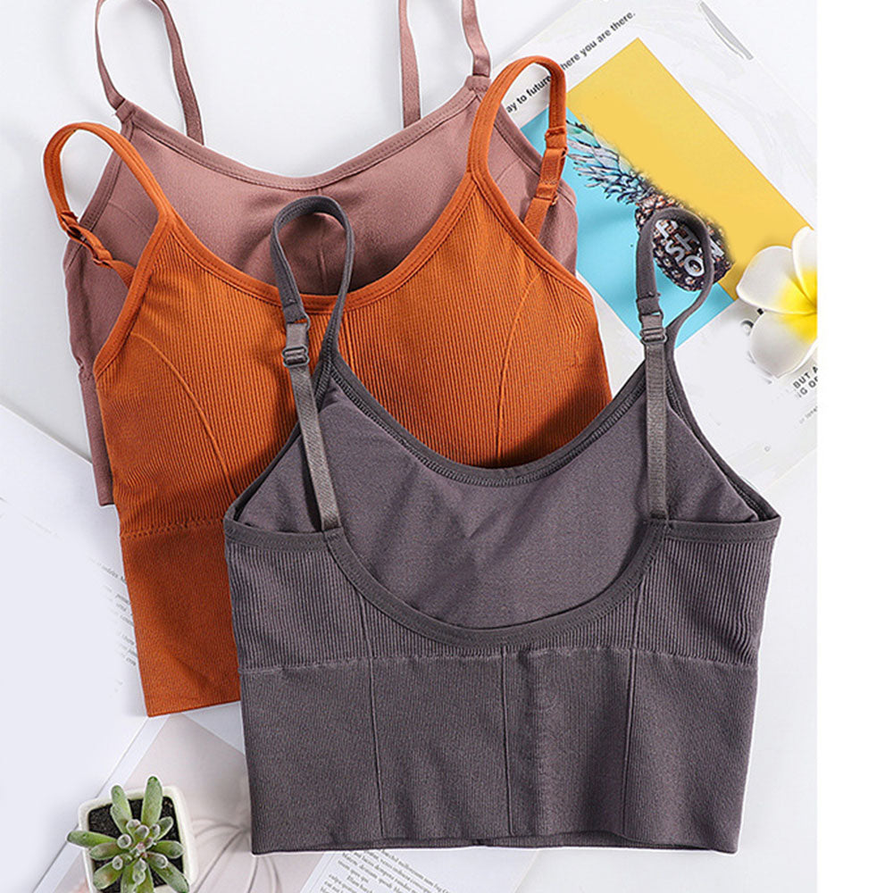 1 Pcs Casual Women Underwear Shear Seamless Vest Bra Tops Slim Solid Color Crop Top Without Steel Ring Ladies Slim Vest Top