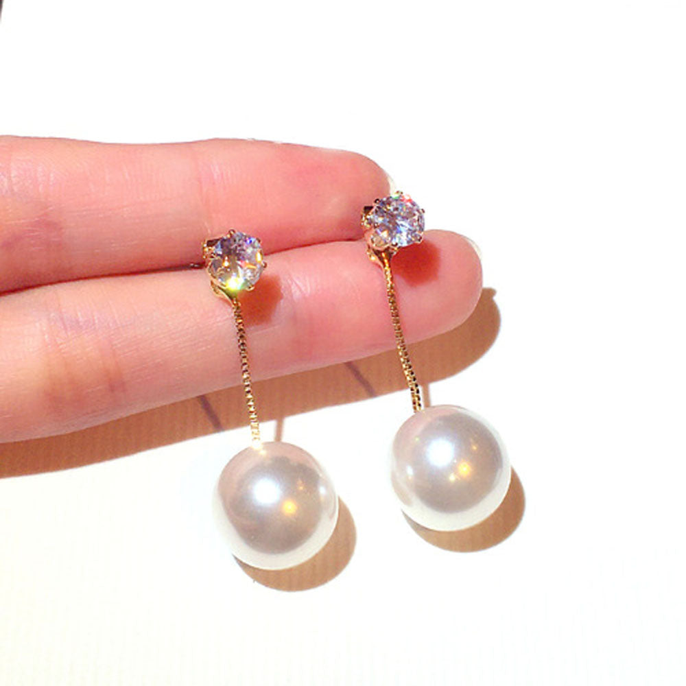 1 Pair Lady Fashion Pearls Earrings Sweet Elagant Exquisite Drop Earrings Stud