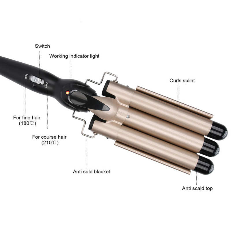 Electric Curling irons Professional Hair Care & Styling Tools Ceramic Triple Barrel