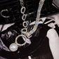 Unusual Pearl crystal chain short necklace for women