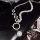 Unusual Pearl crystal chain short necklace for women
