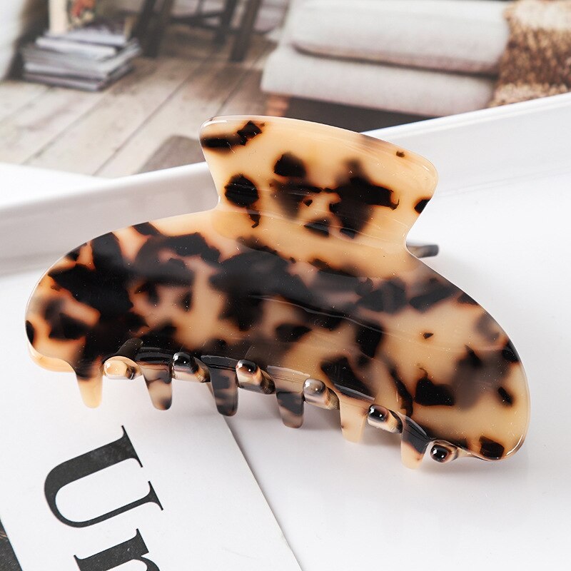 Leopard Print Hair Claws Geometric Hair Clamp Grab Hair Clips for Women