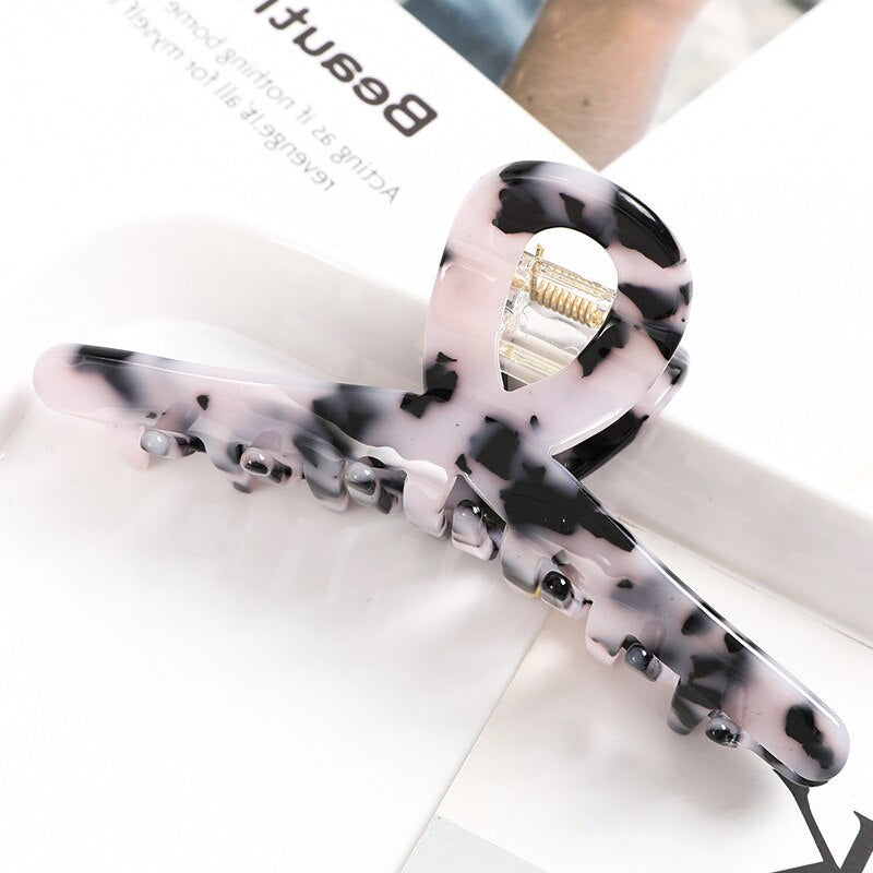 Leopard Print Hair Claws Geometric Hair Clamp Grab Hair Clips for Women