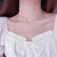 Gold Color Double Layer Heart Necklace Shining Bling AAA Zircon