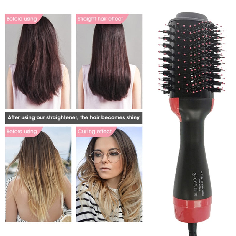 One Step Hair Dryer Electric Hot Air Brush Multifunctional Negative Dryer brush Hair Straightener Curler