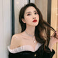 Unusual Pearl crystal chain short necklace for women
