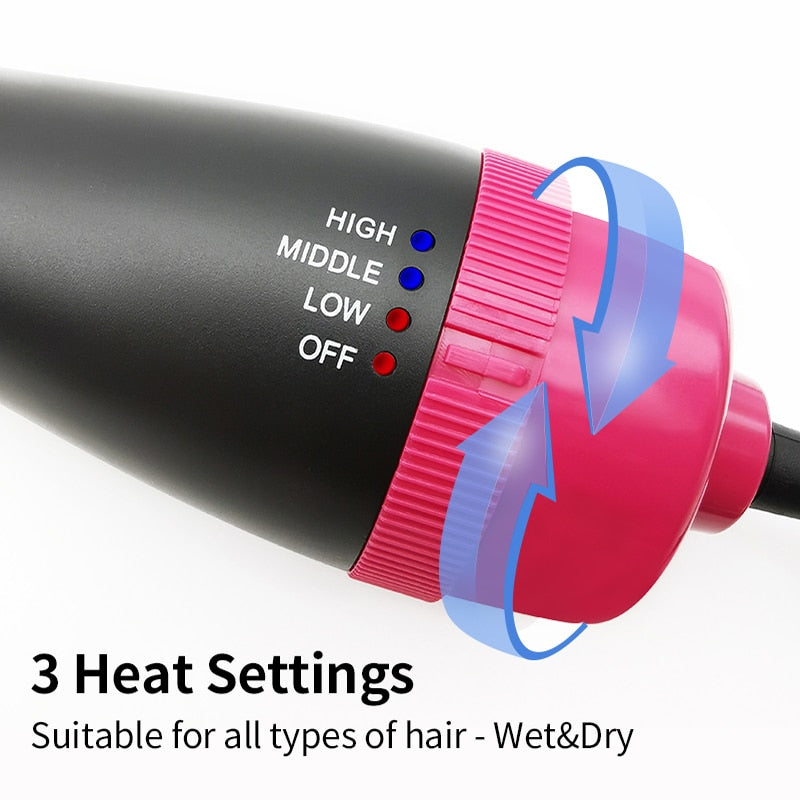 One Step Hair Dryer Electric Hot Air Brush Multifunctional Negative Dryer brush Hair Straightener Curler