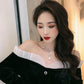 Unusual Pearl crystal chain short necklace for women