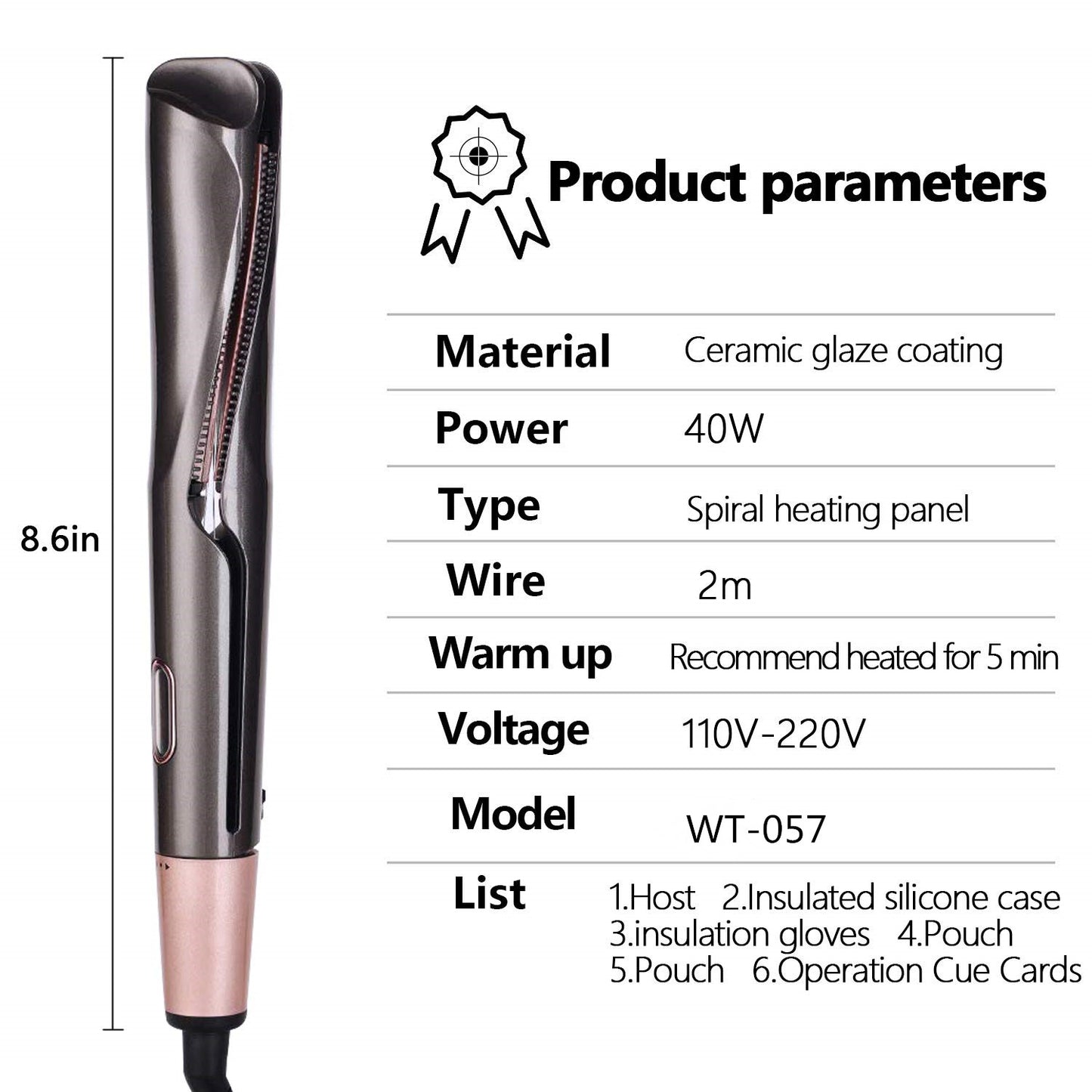 2 In 1 Hair Straightener and Curler Curling Iron for All Hair Types