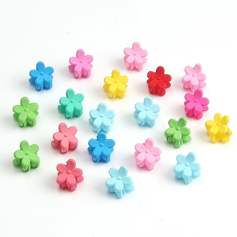 Mini Cute Candy Color Small Hair Clips Flower Doudou Plastic Hairpins