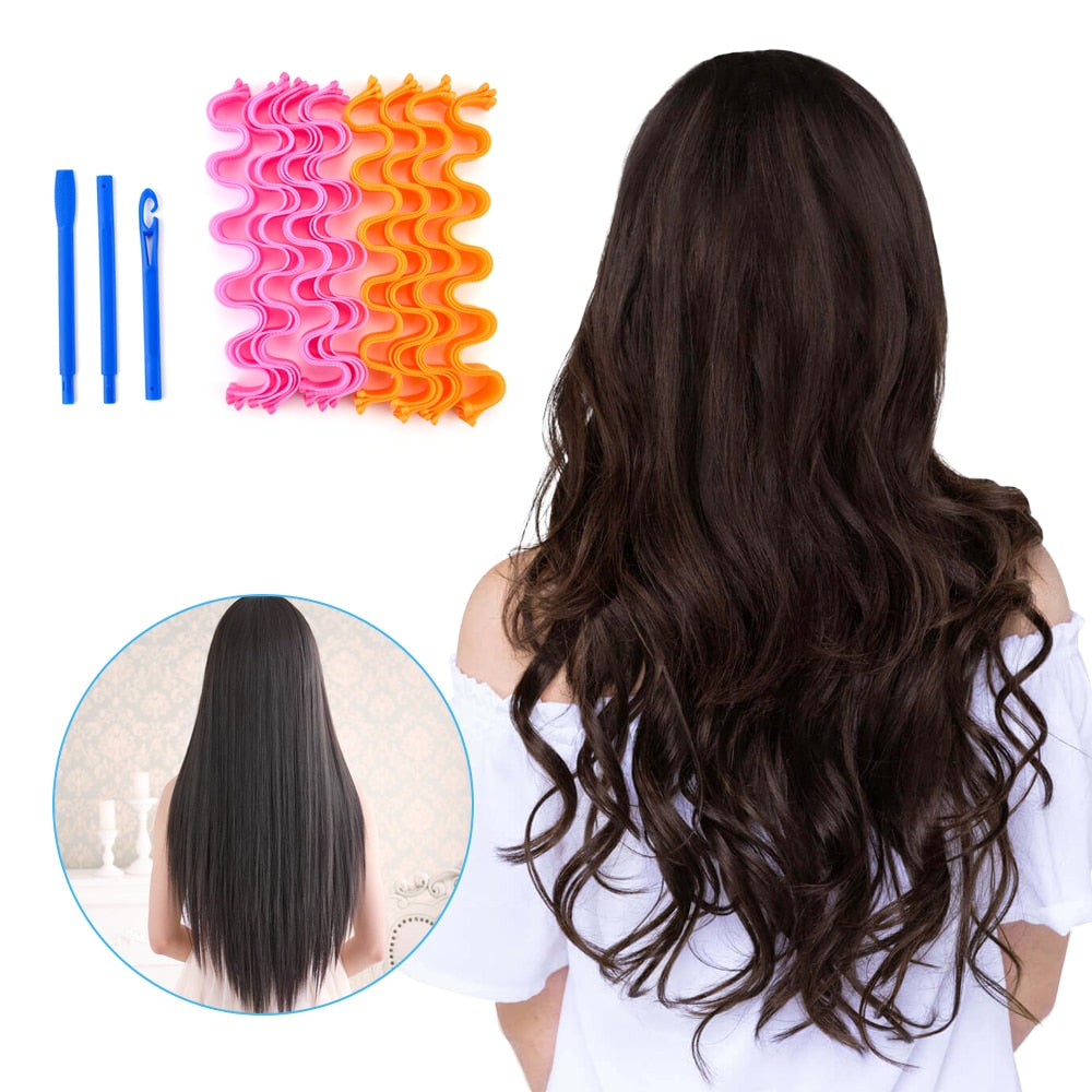 24PCS DIY Magic Hair Curler 25/30/45/50/55CM Portable Hairstyle Roller Sticks