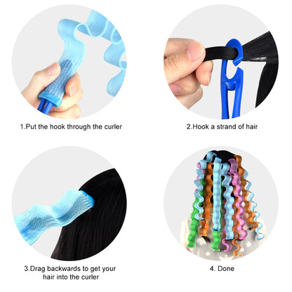 24PCS DIY Magic Hair Curler 25/30/45/50/55CM Portable Hairstyle Roller Sticks