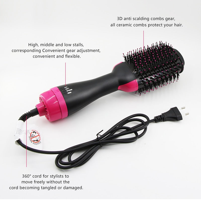 One Step Hair Dryer Electric Hot Air Brush Multifunctional Negative Dryer brush Hair Straightener Curler