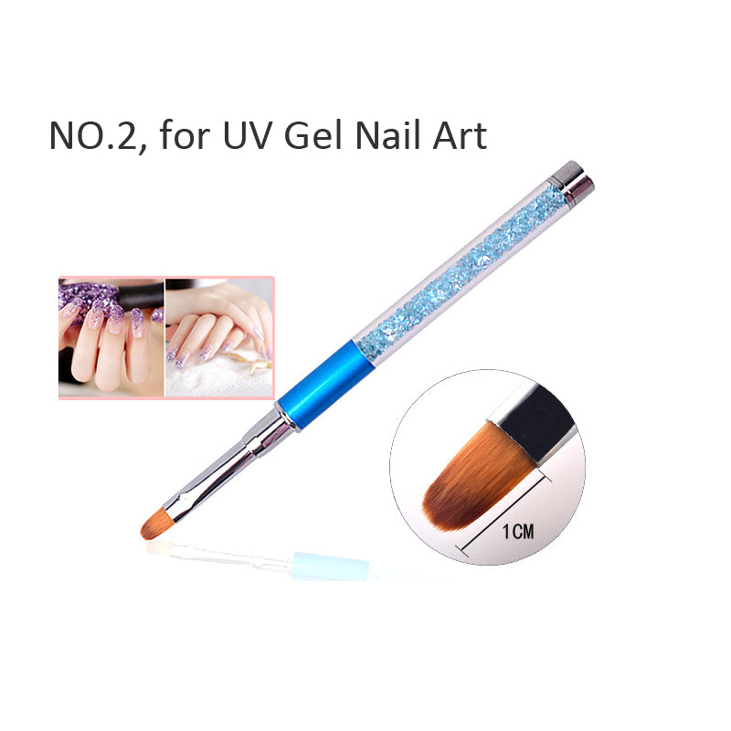 Nail Art Brush Pen Rhinestone Diamond Metal Nail Brushes With Cap