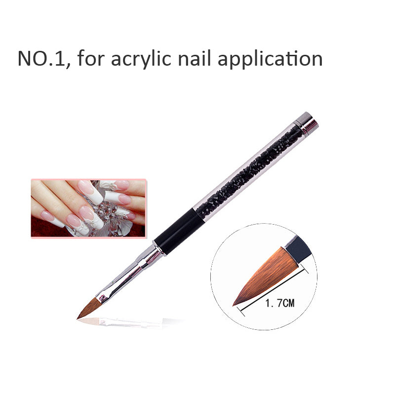 Nail Art Brush Pen Rhinestone Diamond Metal Nail Brushes With Cap