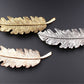 Women New Alloy Vintage Hair Clip Feather Leaf Shape Barrette Metal Hairpins