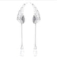New Silver Plated Angel Wing Stylist Crystal Earrings Drop Dangle Ear Stud For Women
