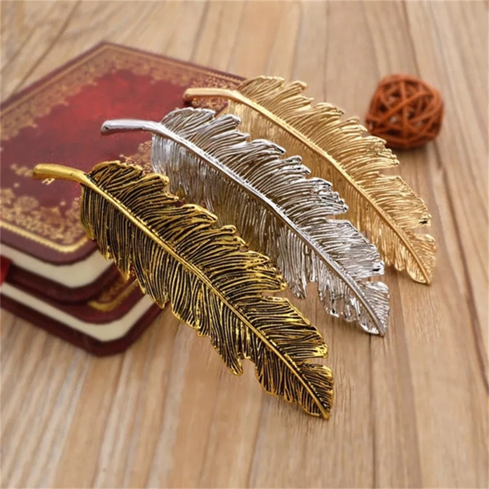 Women New Alloy Vintage Hair Clip Feather Leaf Shape Barrette Metal Hairpins