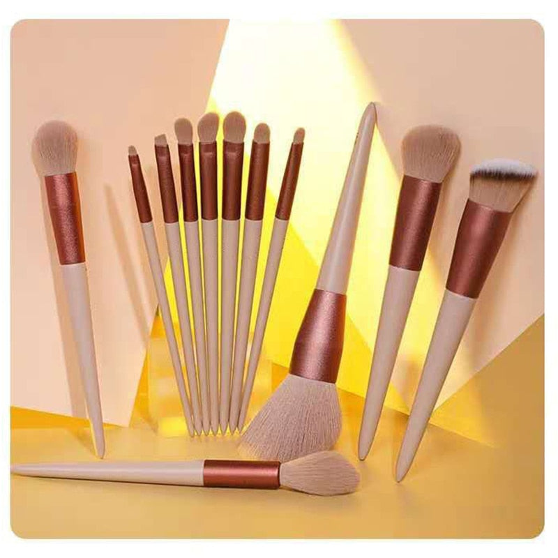 13pcs Professional Makeup Brush Set Soft Fur Beauty Highlighter Powder Foundation Concealer