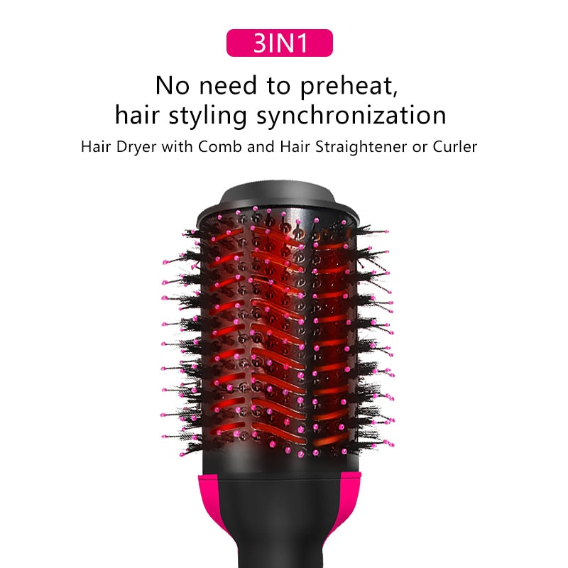 One Step Hair Dryer Electric Hot Air Brush Multifunctional Negative Dryer brush Hair Straightener Curler