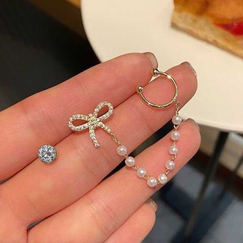 Elegant Cute Rhinestone Butterfly Stud Earrings For Women