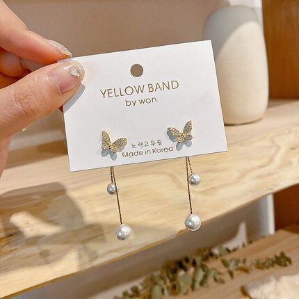 Elegant Cute Rhinestone Butterfly Stud Earrings For Women