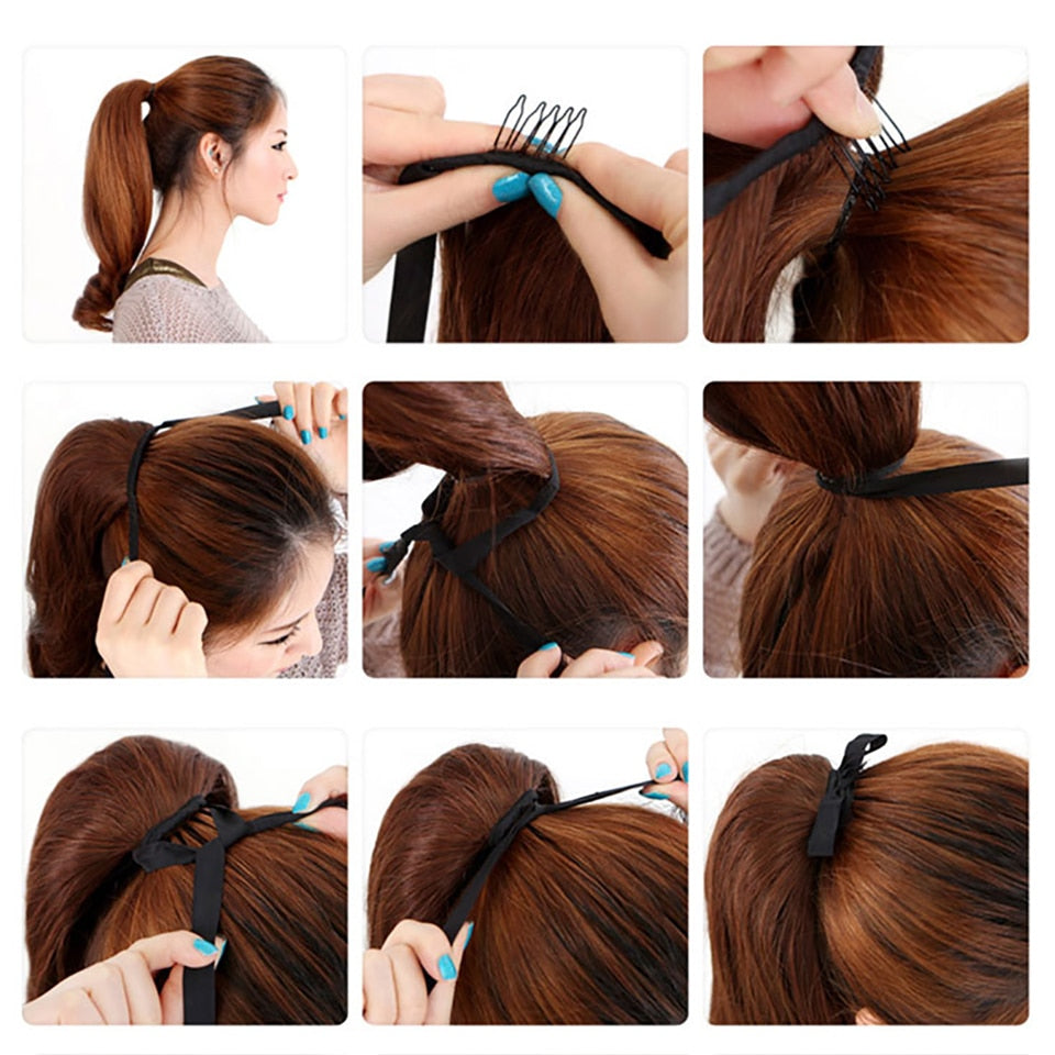 7 colors women short curl pony hair heat resistant synthetic drawstring hair extensions ponytail