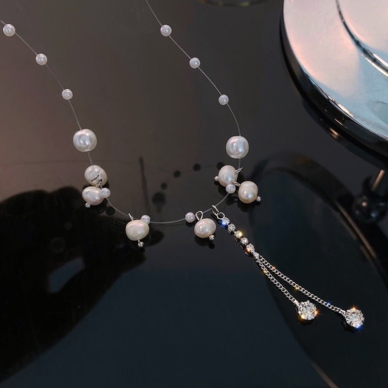 Korean Elegant Pearl Beads Necklace For Women